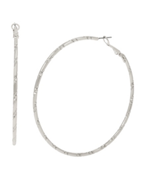 image of Jessica Simpson Hammered Texture Hoop Earrings, 2.75