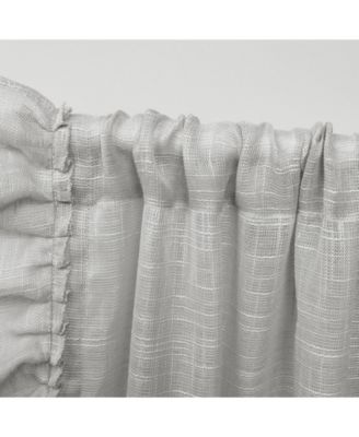 Curtains Jacinta Flippable Side Ruffle Sheer Rod Pocket Curtain Panel Pair, 54" x 96", Set of 2
