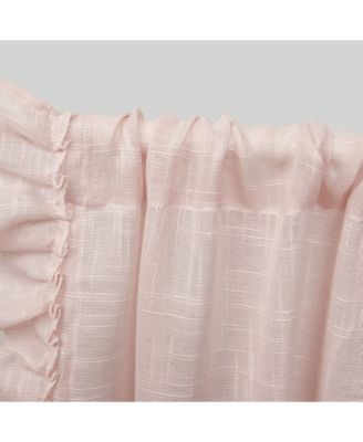 Curtains Jacinta Flippable Side Ruffle Sheer Rod Pocket Curtain Panel Pair, 54" x 96", Set of 2