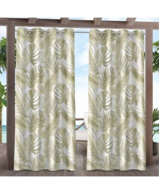 Curtains Jamaica Palm Indoor Outdoor Light Filtering Grommet Top Curtain Panel Pair Set Of 2
