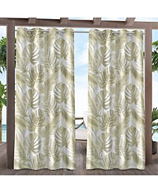 Curtains Jamaica Palm Indoor - Outdoor Light Filtering Grommet Top Curtain Panel Pair, Set of 2
