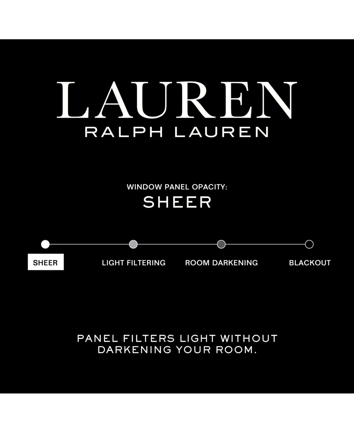 Shop Lauren Ralph Lauren Rubin Back Tab Rod Pocket Sheer Curtain Panel, 54" X 84" In Black