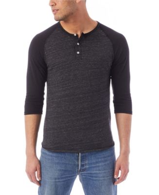 Alternative Apparel Men's Basic 3/4 Sleeve Raglan Henley Shirt - Macy's