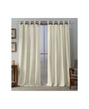 Exclusive Home Curtains Loha Linen Braided Tab Top Curtain Panel Pair, 54" X 84" In Ivory