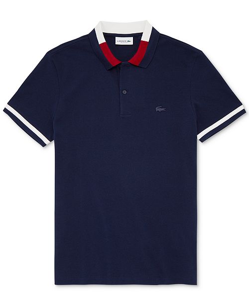 Terminal compañerismo Sympton Lacoste Men's Regular-Fit Tipped Piqué Polo Shirt, Created for ...