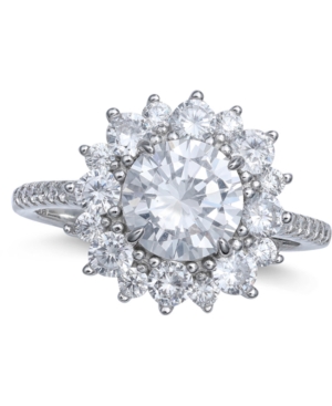 image of Cubic Zirconia Cluster Statement Ring in Sterling Silver