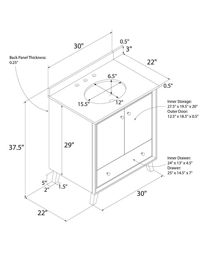 Dorel Living Delia's Bathroom Vanity Macy's
