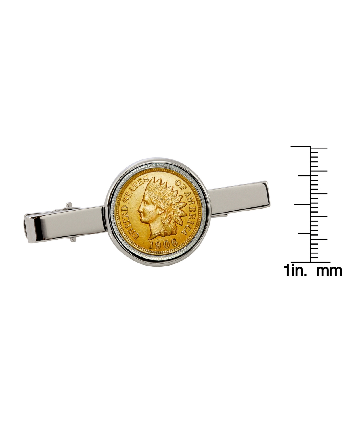 American Coin Treasures Gold-Layered Indian Penny Coin Tie Clip