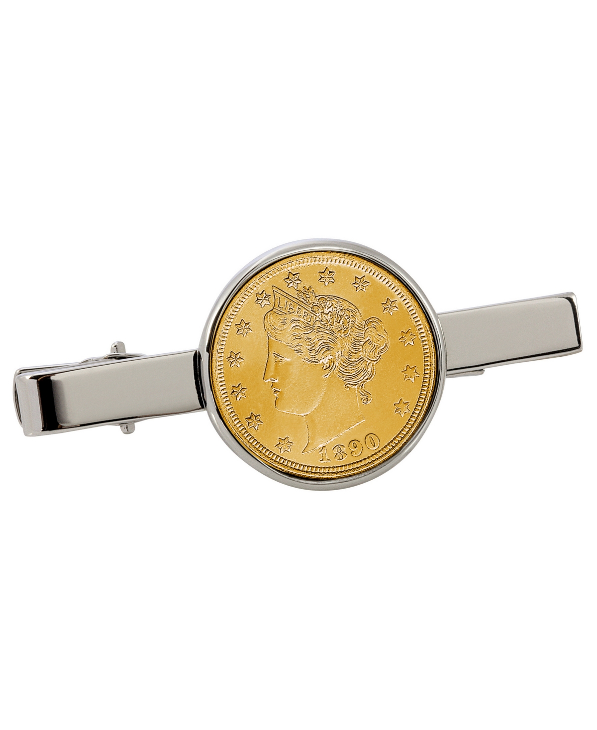 Gold-Layered Liberty Nickel Coin Tie Clip - Silver