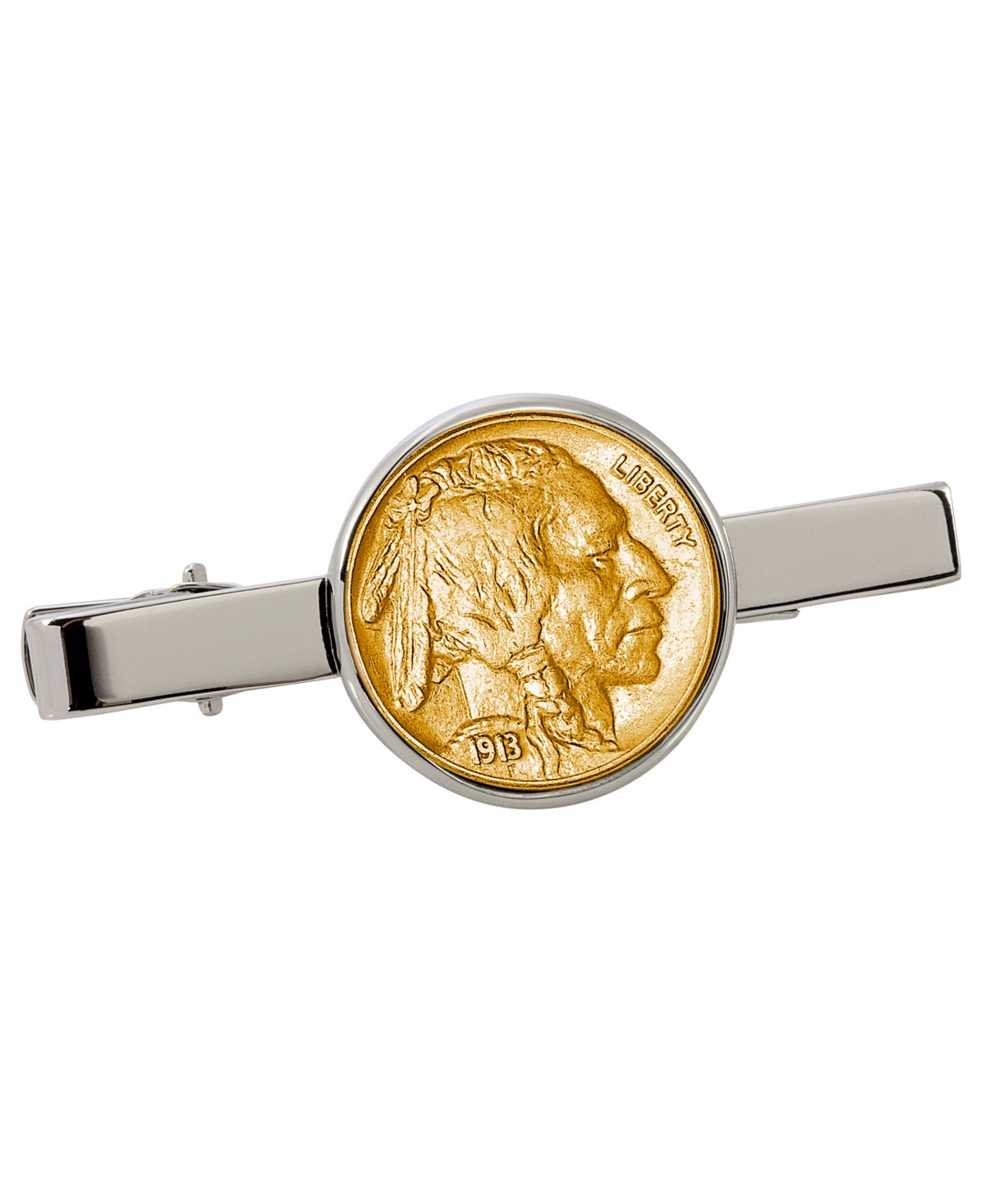 Gold-Layered Buffalo Nickel Coin Tie Clip - Silver