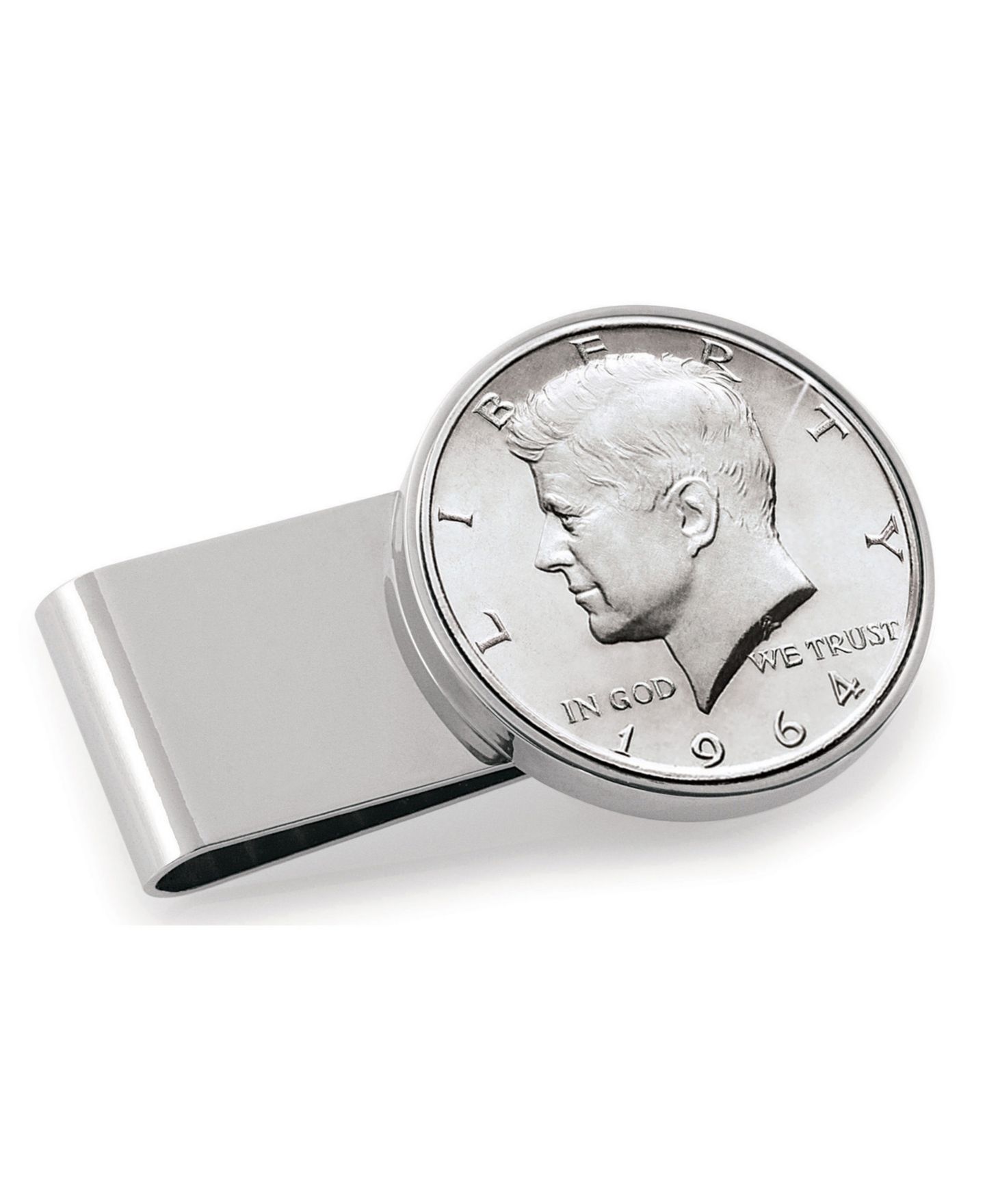 Мужской зажим для денег из стали American Coin Treasures, монета JFK Half Dollar 1964 — фото 1