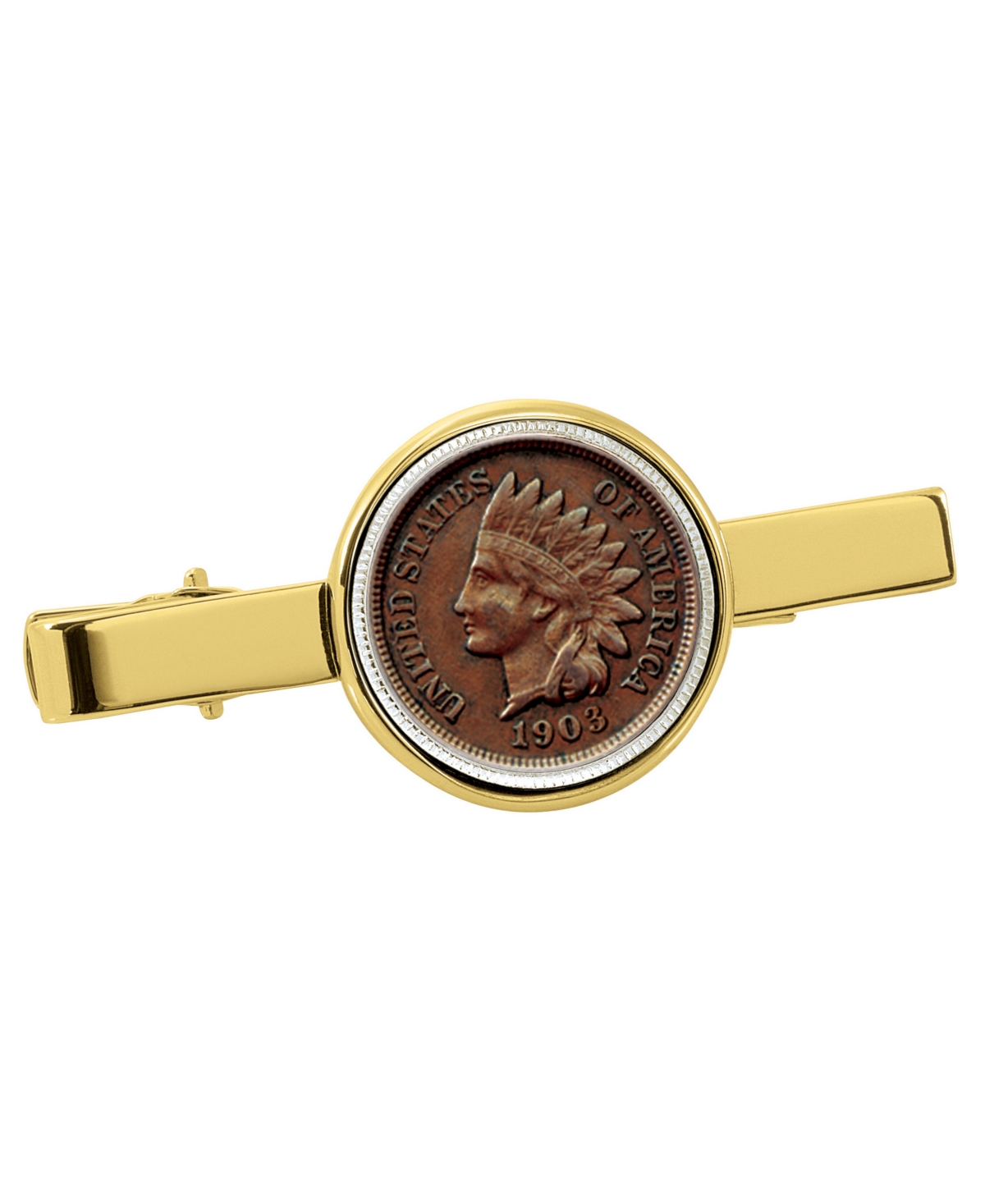 Indian Penny Coin Tie Clip - Gold
