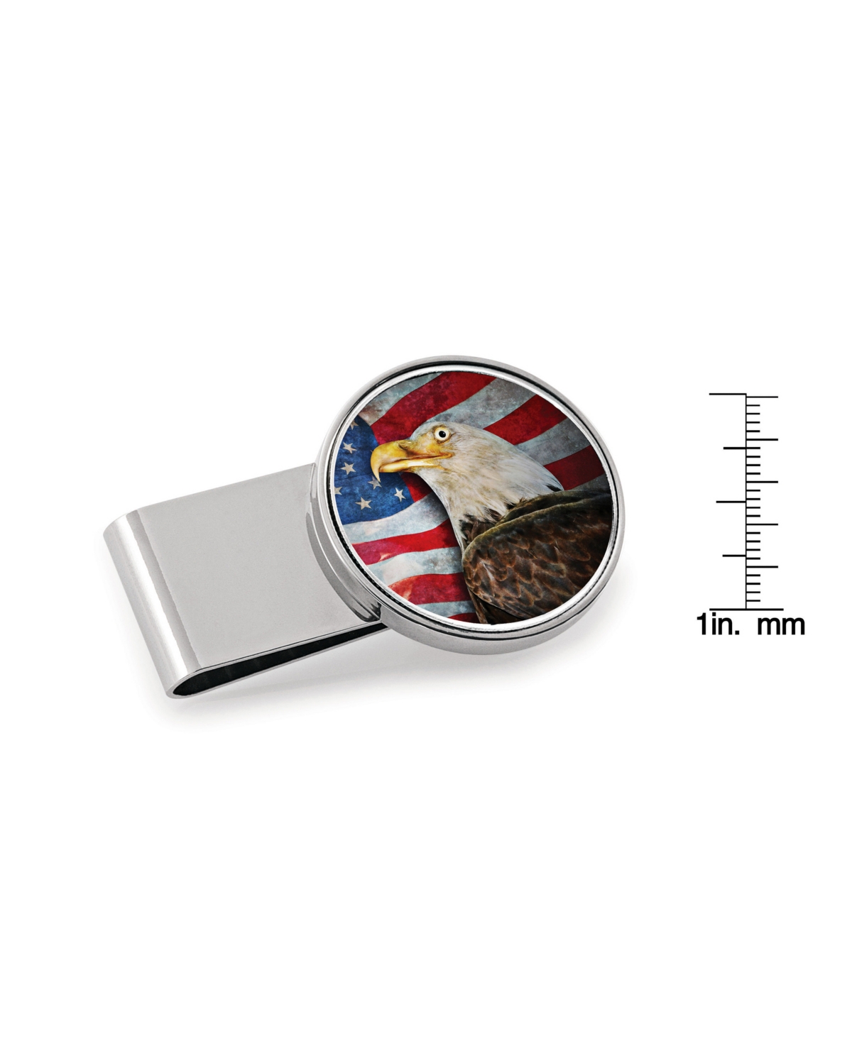 Men's American Coin Treasures American Bald Eagle Colorized Jfk Half Dollar Stainless Steel Money Clip