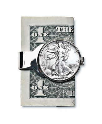 Men's Silver Walking Liberty Half Dollar Coin Money Clip