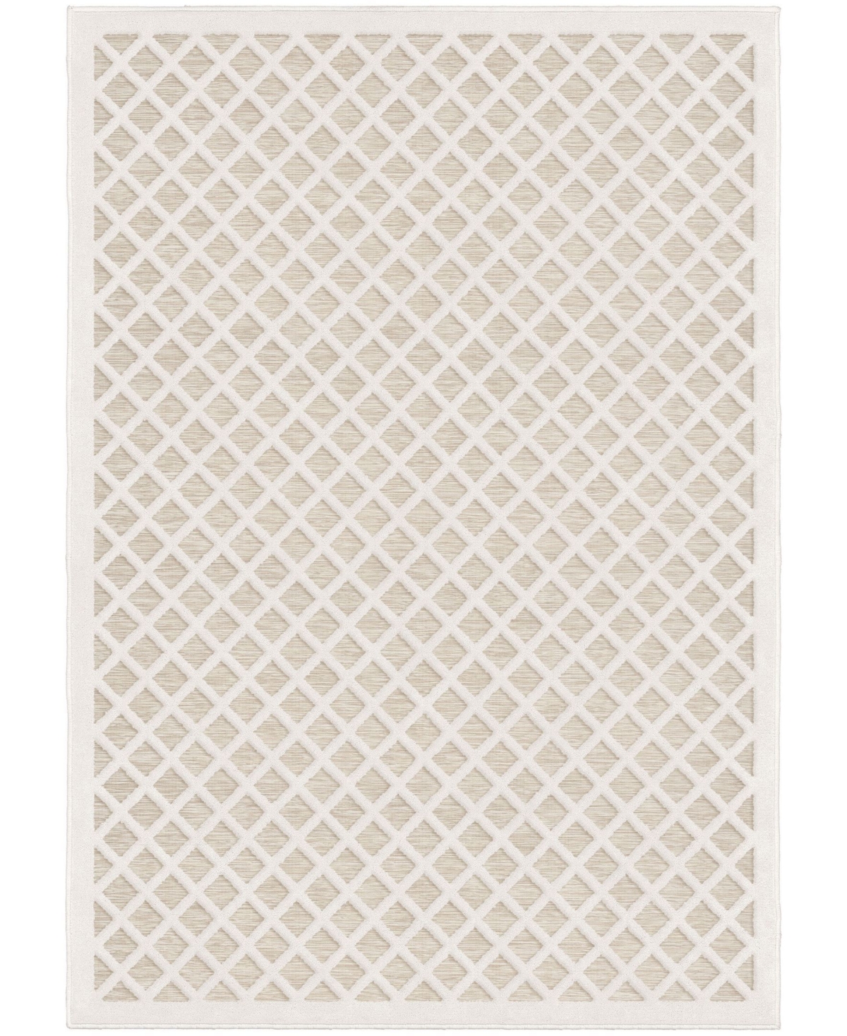 Palmetto Living by Orian BCL-FULA-43AF-160X230 62 x 90 in. Socal Living Fusion Lattice Natural Driftwood Area Rug