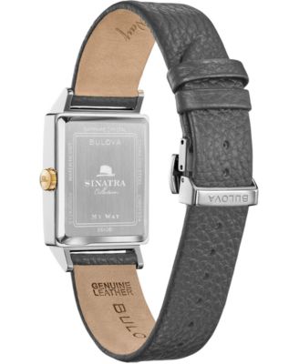 Men's Frank Sinatra My Way Gray Leather Strap Watch, 29.5 x 47mm