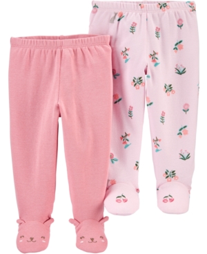 image of Carter-s Baby Girls 2-Pair Cotton Footed Pants
