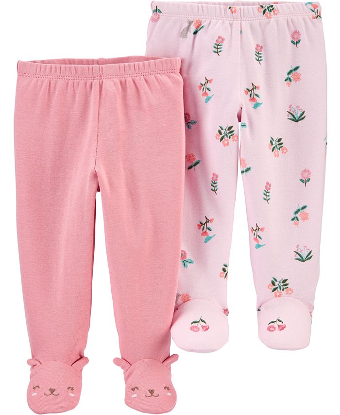 Carter's Baby Girls 2Pair Cotton Footed Pants & Reviews Leggings