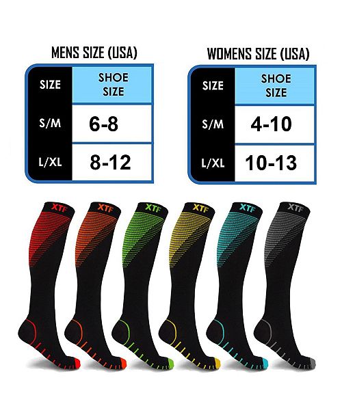 Extreme Fit Men's and Women's Athletic Compression Knee High Socks ...