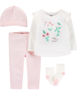 Carter's Baby Girls 4-Pc Flower Bouquet Cotton Take-Me-Home Set