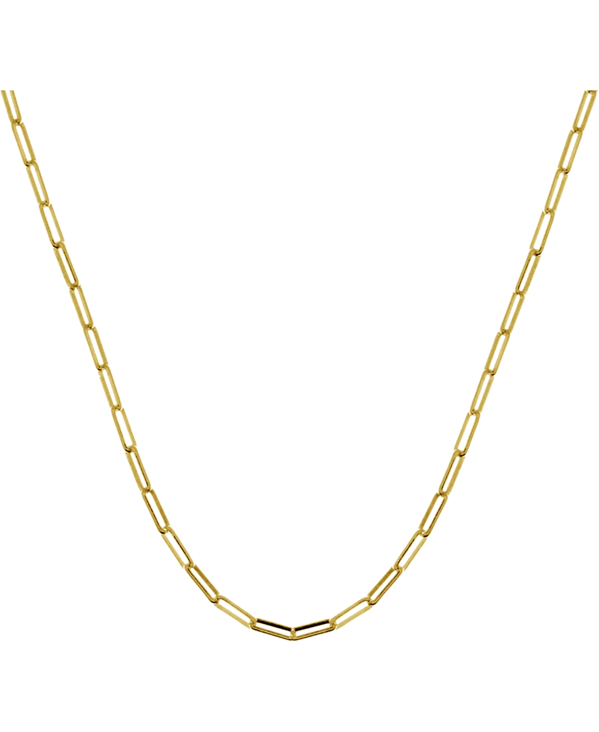 Paper Clip Link 18" Chain Necklace in Silver or Gold Plate - Gold