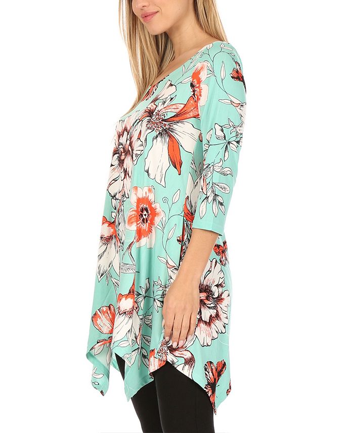 White Mark Women's Floral Tunic Top - Macy's