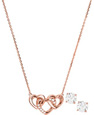michael kors silver heart necklace