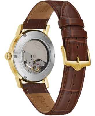 Bulova LIMITED EDITION Automatic American Clipper Brown Leather Strap ...