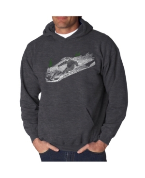 La Pop Art Men's Ski Word Art Hooded Sweatshirt