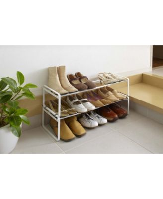 Yamazaki Home Frame Adjustable Shoe Rack Black Clothing Closet Storage Free Standing Shoe Racks