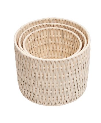 Honey Can Do - Set of 3 Metal Frame Nesting Round Rope Baskets