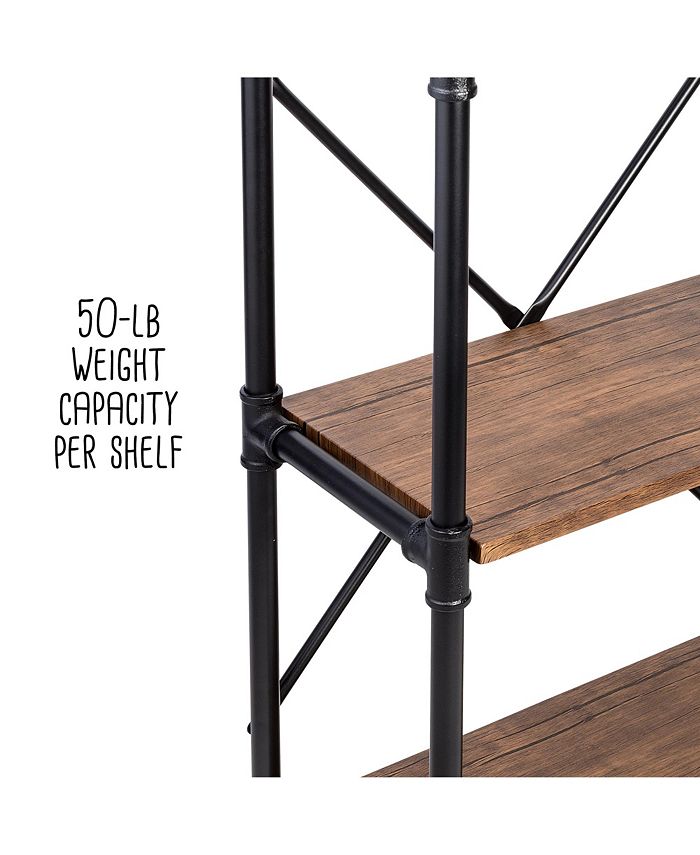 Honey Can Do 4Tier Industrial Black Bookshelf Macy's