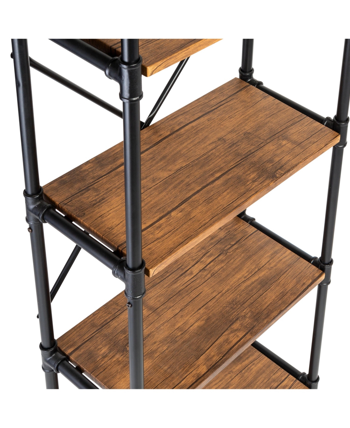 Shop Honey Can Do 5-tier Industrial Black Bookshelf In Black,wood