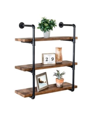 Honey Can Do - 3-Tier Black Industrial Wall Shelf