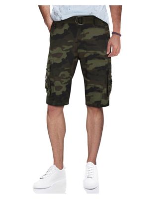 Men's Belted Snap Detail Cargo Shorts