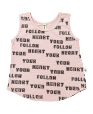 Earth Baby Outfitters Baby Girls Organic Cotton Follow Your Heart Tank Top