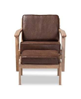 Sigrid Mid-Century Modern Armchair and Ottoman Set