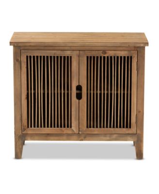 Clement Rustic Transitional 2 Door Spindle Accent Storage Cabinet