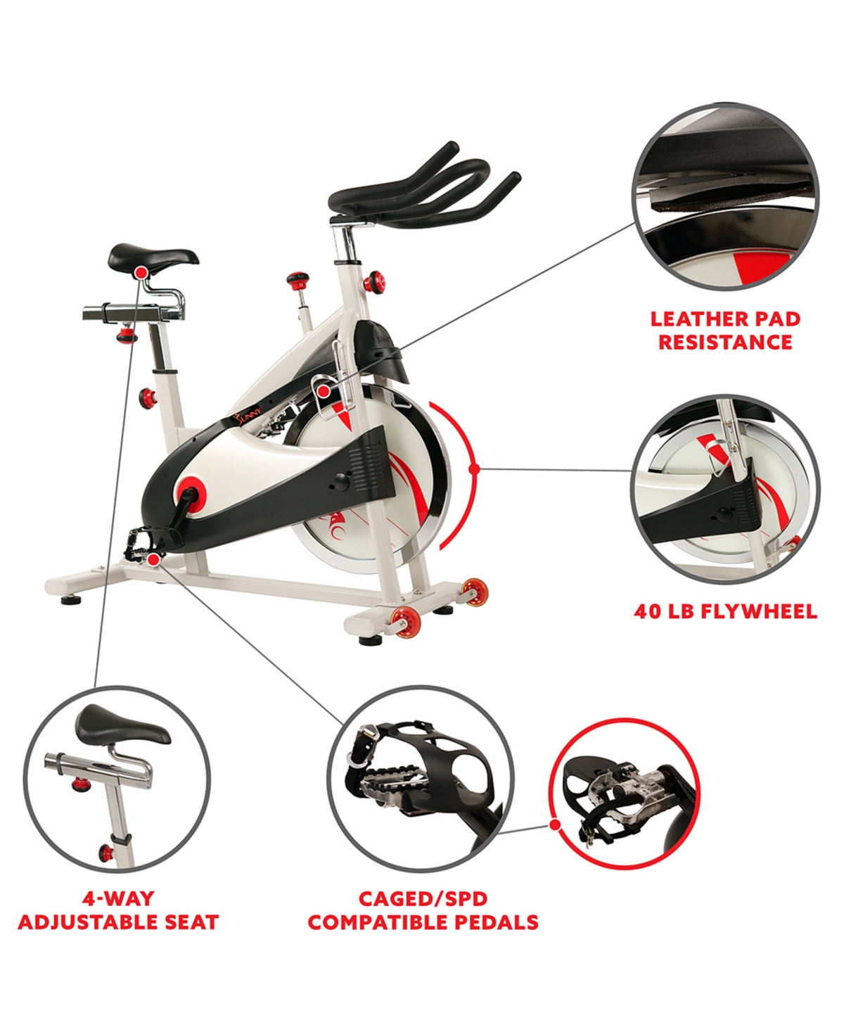 Sunny Health & Fitness Sf-B1509 Belt Drive Premium Indoor Cycling Bike