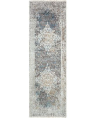 Solar SOR-2306 Mist 3' x 9'10" Runner Area Rug