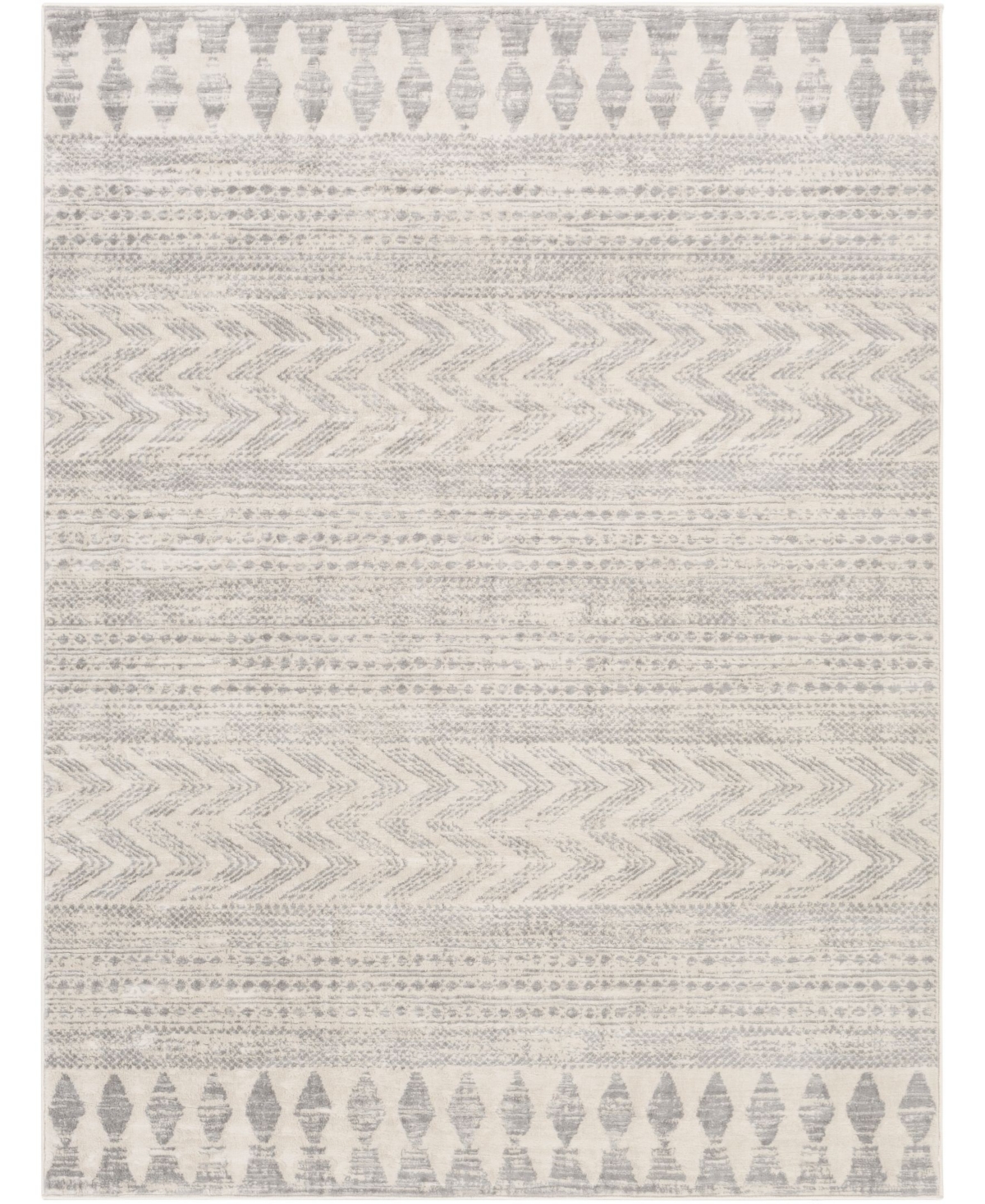 Roma ROM-2329 7 10  x 10  Rug in White/Light Gray/Medium Gray