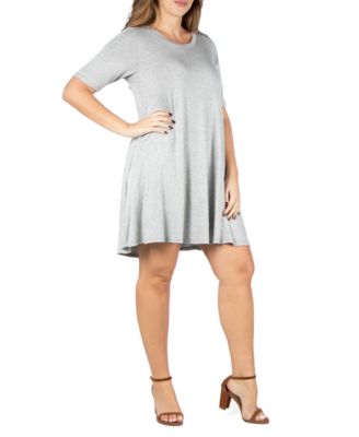 Plus Size Knee Length Pocket T-shirt Dress