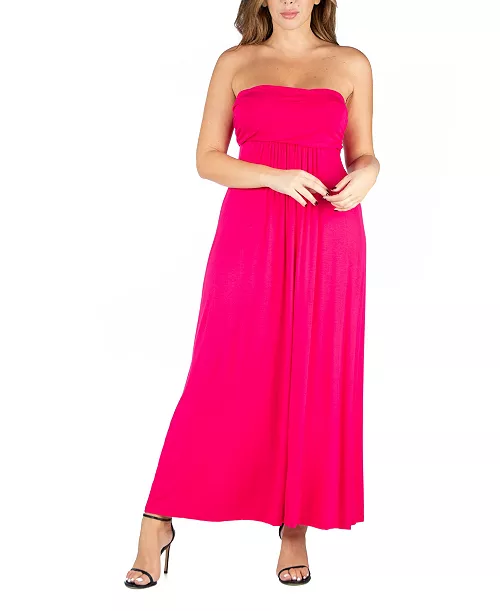 plus size strapless maxi dress