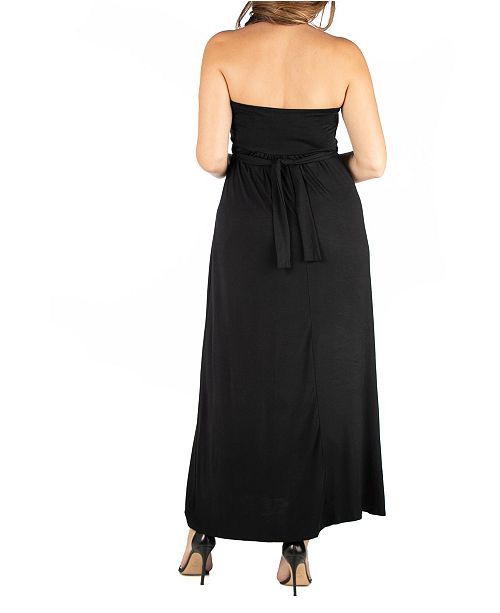 24seven Comfort Apparel Women S Plus Size Belted Empire Waist Maxi