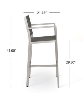 Cape Coral Outdoor 3 Piece Bar Set with Glass Table Top