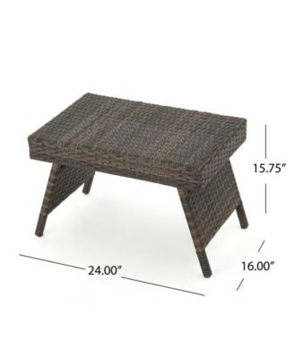 Thira Outdoor Mixed Mocha End Table with Frame