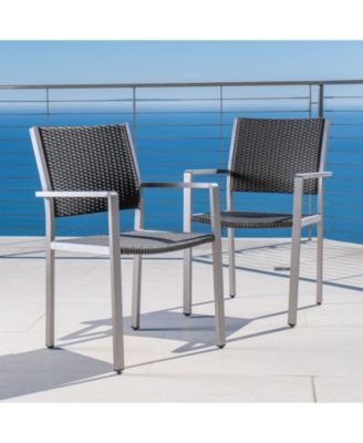 Cape Coral Outdoor Dining Chairs with Frame, Set of 2