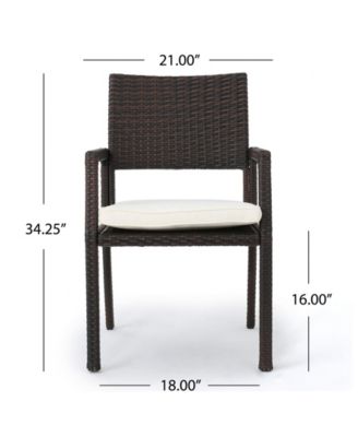 Rhode Island Outdoor Dining Chairs with Cushions, Set of 2