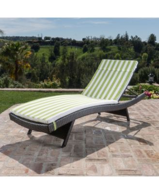 Salem Outdoor Chaise Lounge with Stripe Cushion