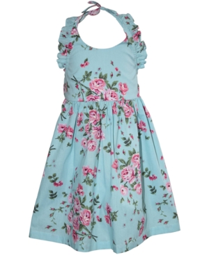 Blueberi Boulevard Baby Girls Peony-Print Halter Sundress